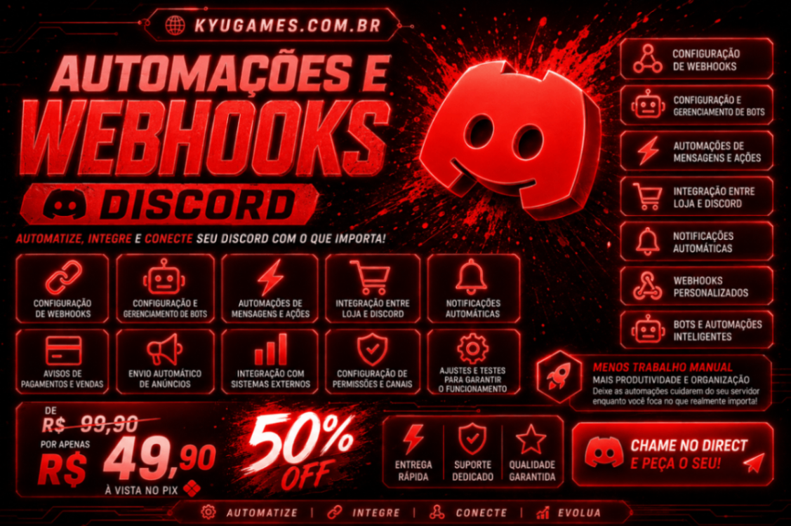 Bots/Automações e Webhooks Discord
